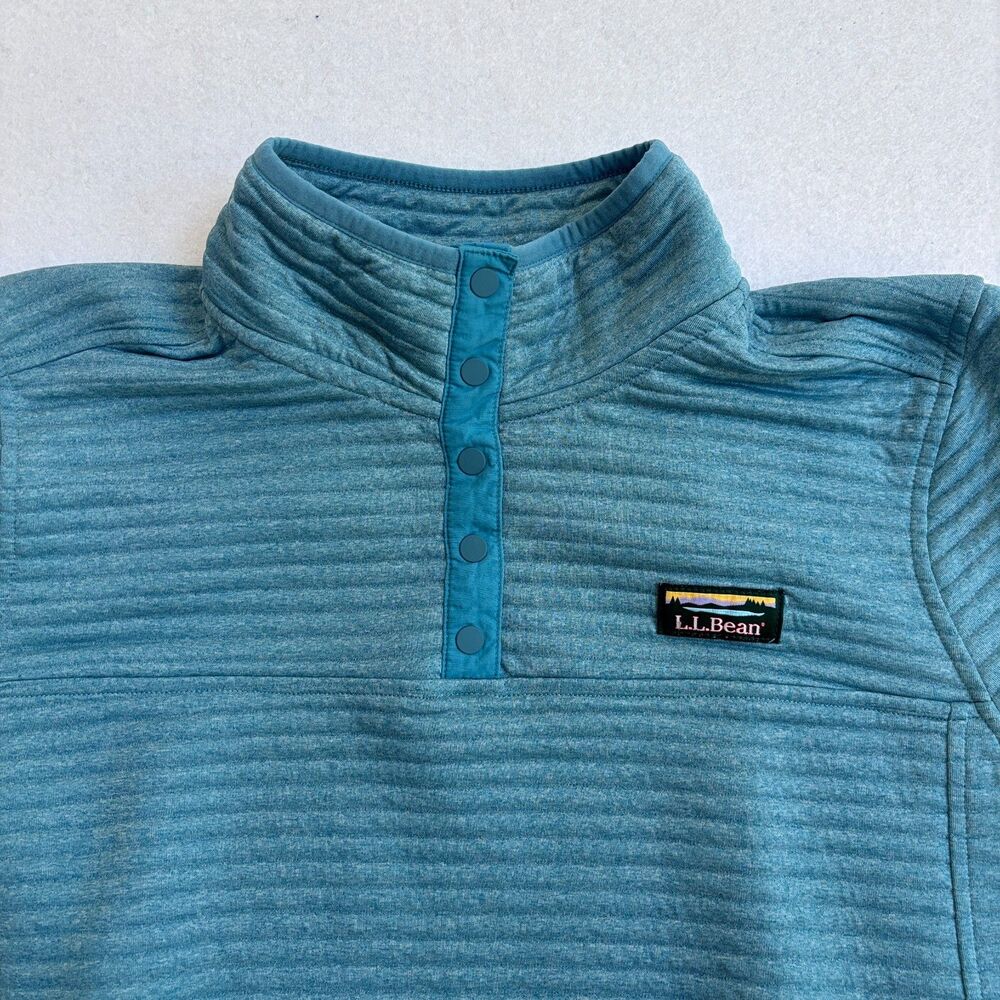 LL Bean Airlight Knit Pullover Sweatshirt Women XL Petite Blue Outdoor Camp Hike - Picture 2 of 7